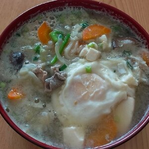 残った豚汁で！豚汁うどん